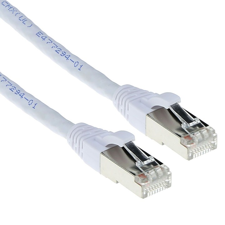 Cablu Patch ACT CAT6A S-FTP 10m Alb