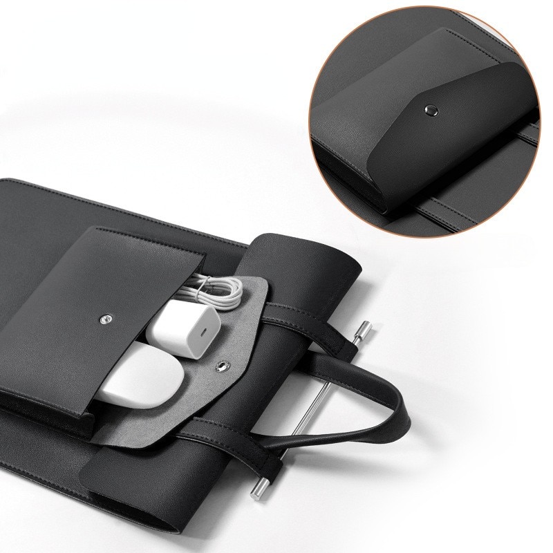 Geanta pentru calculator, 14-16inch, impermeabila, ultra-usoara, compartimente multifunctionale, tesatura din piele poate fi utilizata ca mouse pad