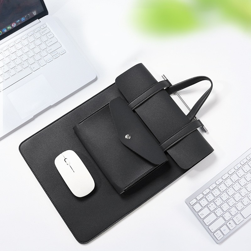 Geanta pentru calculator, 14-16inch, impermeabila, ultra-usoara, compartimente multifunctionale, tesatura din piele poate fi utilizata ca mouse pad