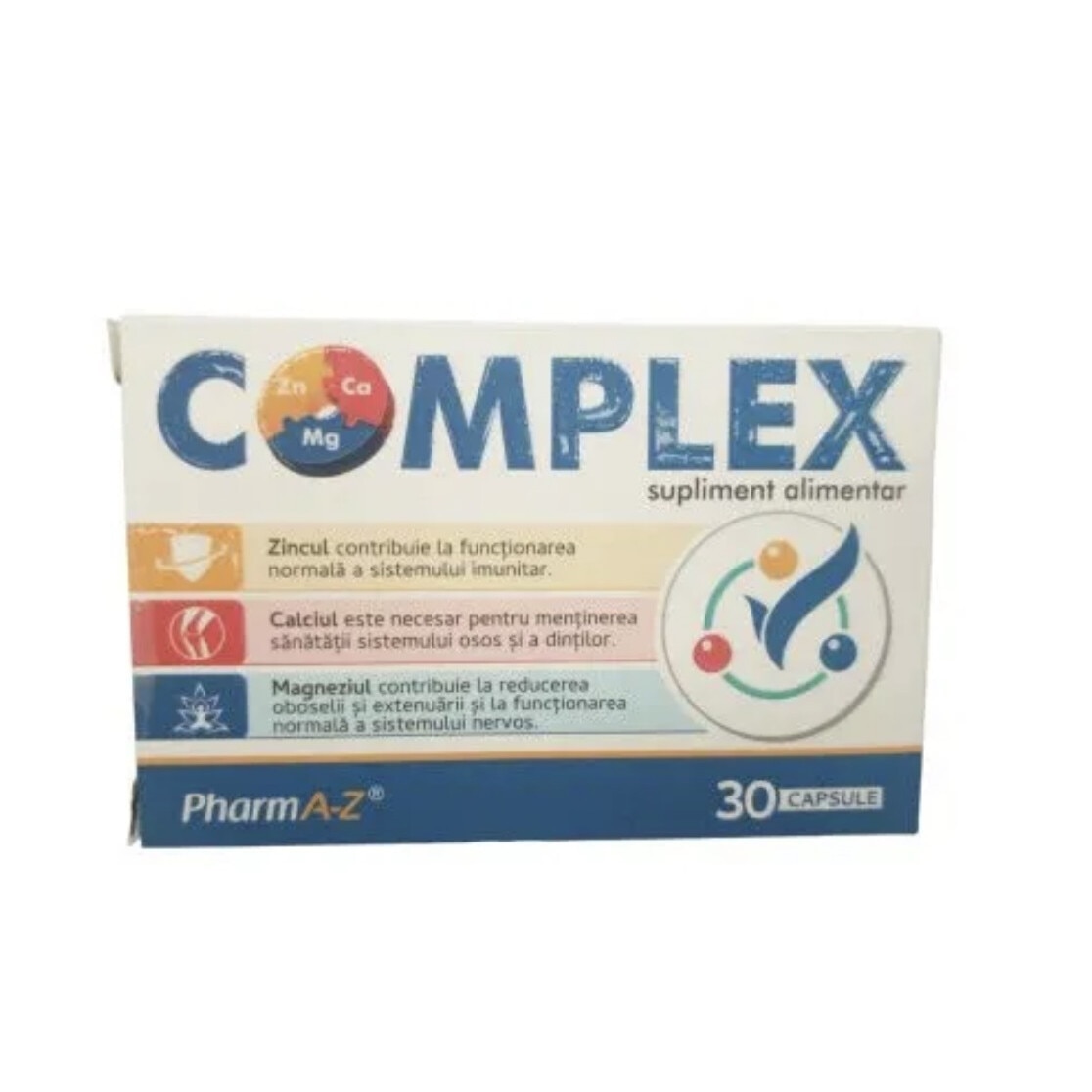 Complex Ca+Mg+Zn, 30 capsule, Pharma A-Z - eMAG.ro