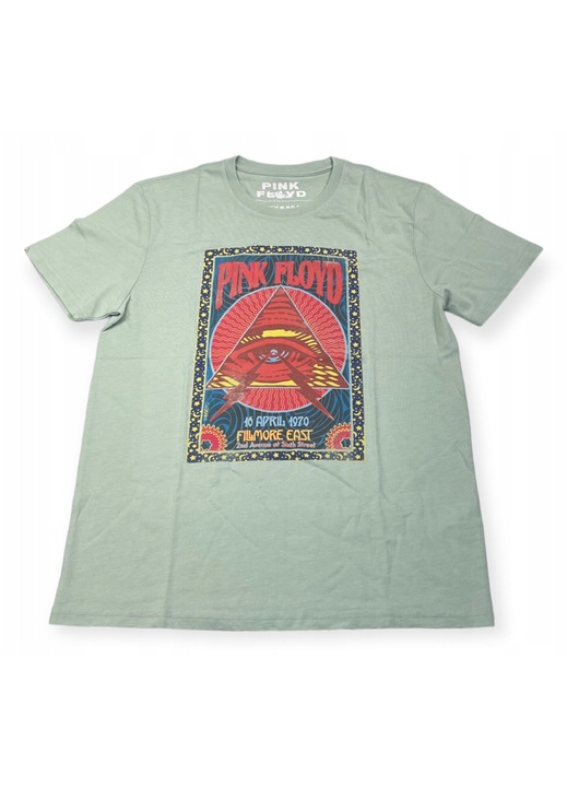Tricou pentru barbati Pink Floyd cu gat rotund, Bumbac/Poliester, Verde, S INTL