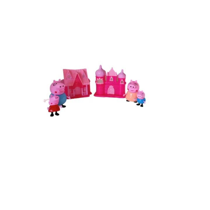 Set castel cu 4 figurine Peppa Pig, Happy Family, Varsta 3 ani+