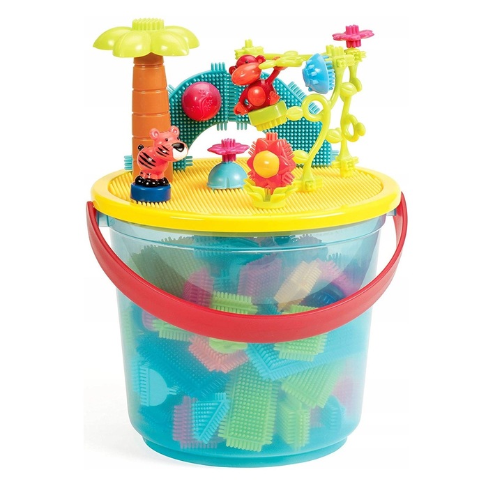 Cuburi pentru copii de doi ani, Jungle Adventure Bucket, 128 piese