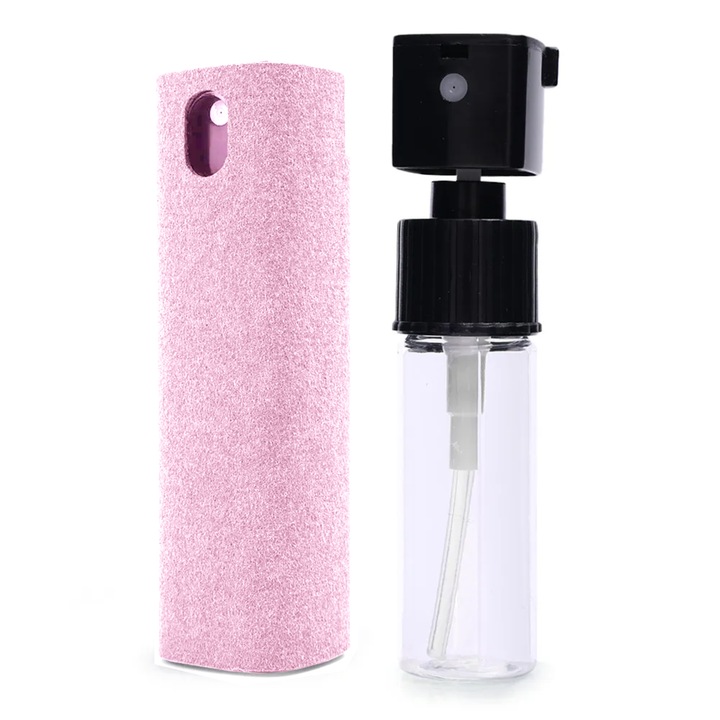 Set de curatare pentru telefon, curatitor portabil pentru ecran, set 2 in 1, culoare roz