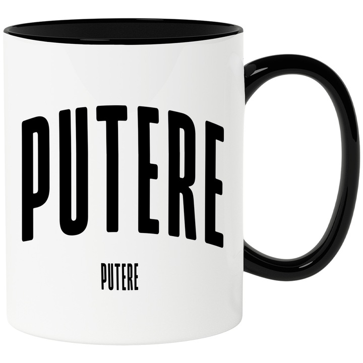 Cana Cuvantul Putere, Motivational, Self Help, Intelegere de Sine, Apreciere, Speranta, 330ml, Ceramica cu Maner Negru