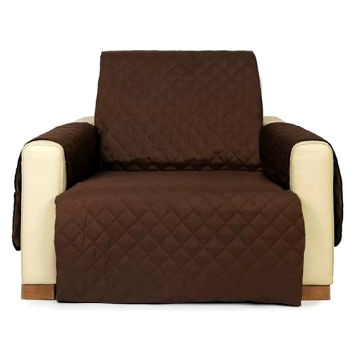 Husa fotoliu, matlasata, 60x177cm, doua fete, maro, Pucioasa