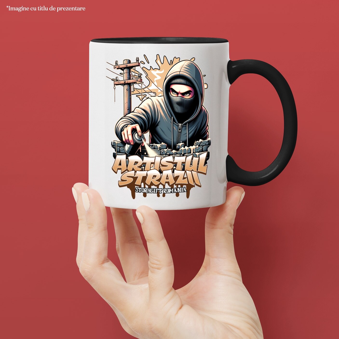 Cana Artistul Strazii - Graffiti, Spray, 330ml, Ceramica cu Maner