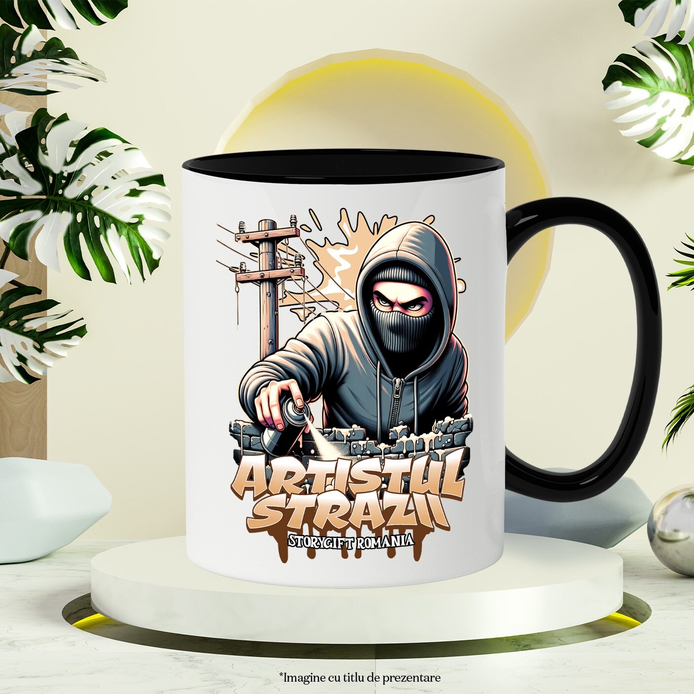 Cana Artistul Strazii - Graffiti, Spray, 330ml, Ceramica cu Maner