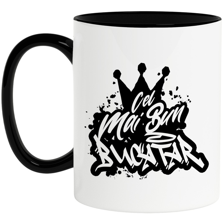 Cana Pentru Cel Mai Bun bucatar, Apreciere, Cadou, Rasplata, Multumire, 330ml, Ceramica cu Maner Negru