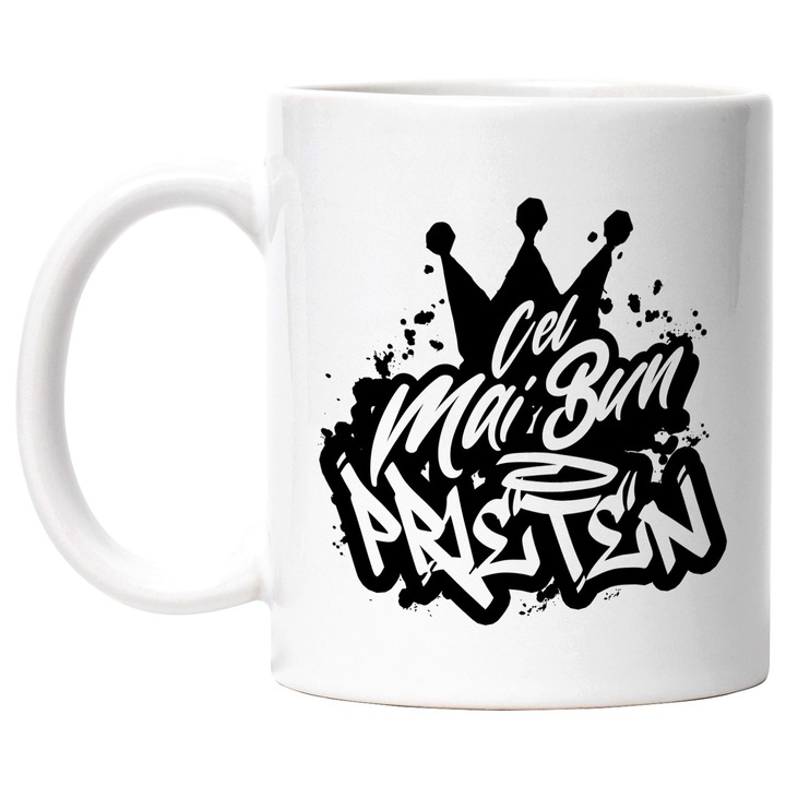 Cana Pentru Cel Mai Bun prieten, Apreciere, Cadou, Rasplata, Multumire, 330ml, Ceramic cu Maner Alb