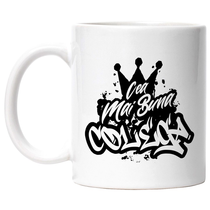 Cana Pentru Cea Mai Buna Colega, Apreciere, Cadou, Rasplata, Multumire, 330ml, Ceramic cu Maner Alb