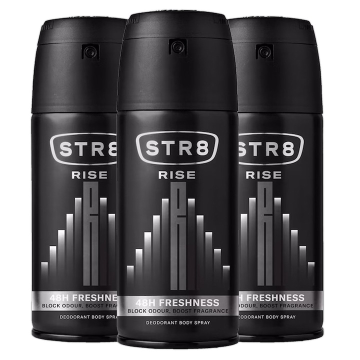 Комплект от 3 х дезодорант спрей, STR8, Rise, 150 мл
