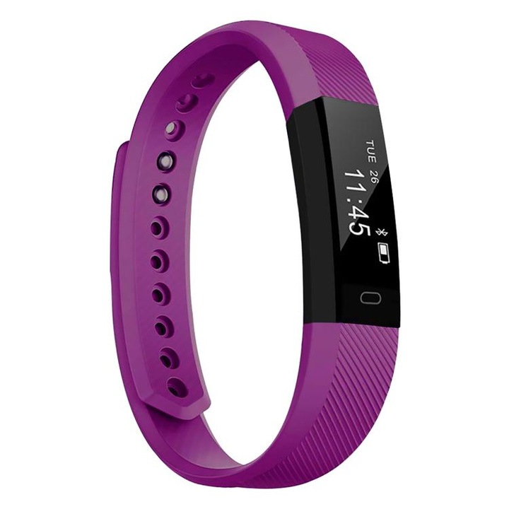 Bratara fitness JTI, monitorizare activitate si somn, touch, violet