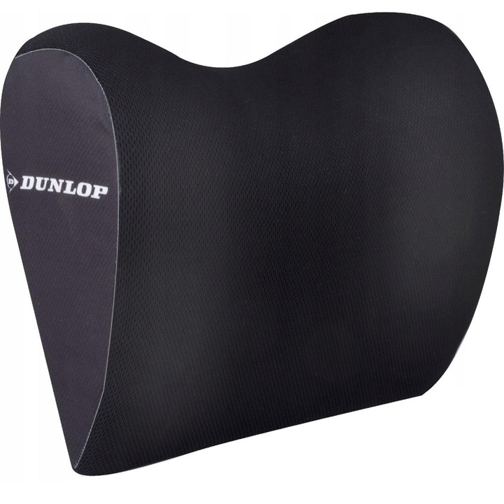 Perna de gat pentru scaun auto Dunlop, spuma cu memorie, design universal, negru, 23x20x10cm