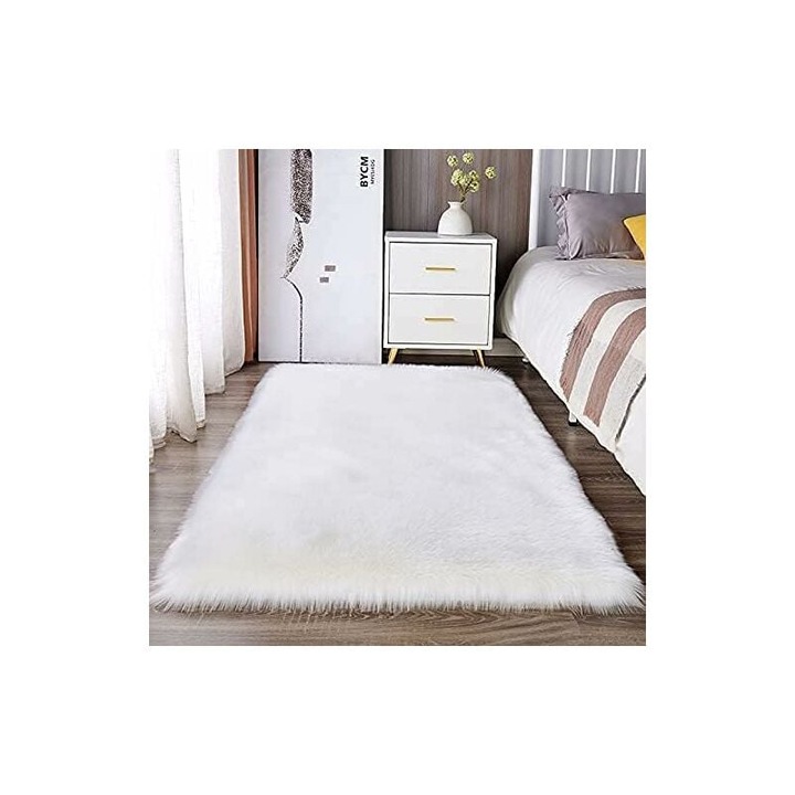 Dekoratív szőnyeg, műszőrme, 50x150cm, fehér, szett