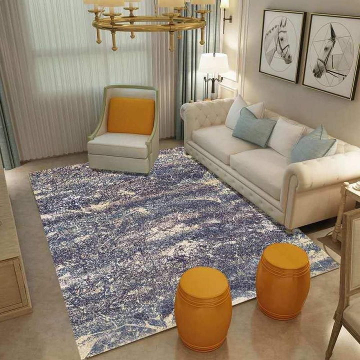 Nappali szőnyeg, csúszásmentes, mikroszálas, többszínű, 100x200 cm