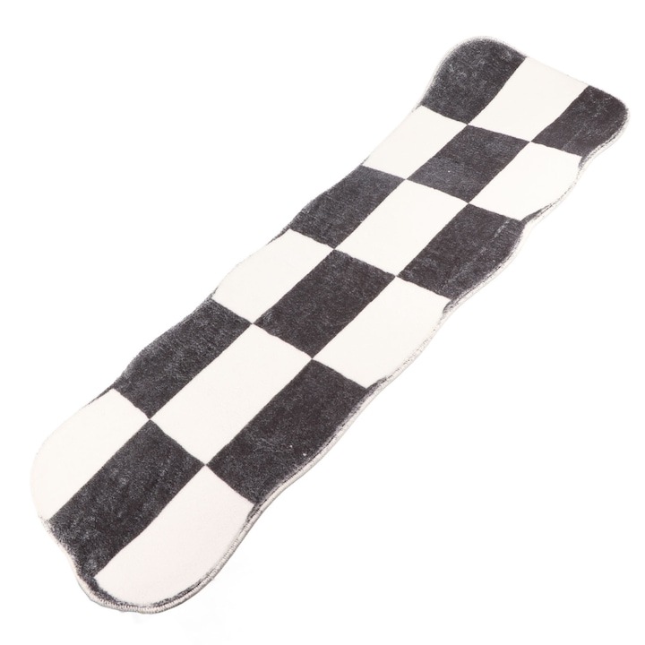 Килим, черно и бяло, 40x120см, водоустойчив