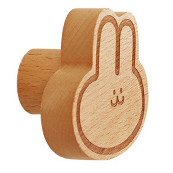 Fából készült akasztók, nyúl modell, 6x5.8x3cm, burlywood színű