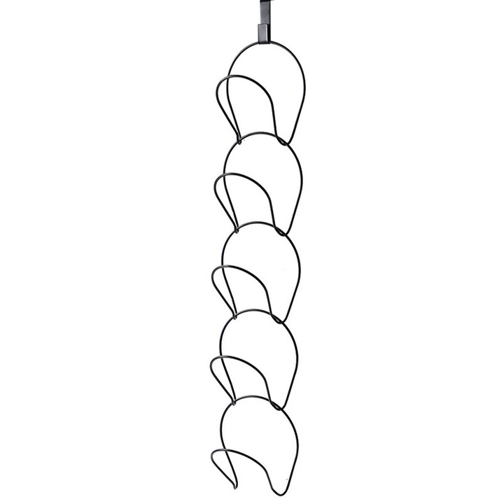 Kalapfogas, hosszú cipzáras, 5 db, fém, rozsdaálló, 20x15x12cm, fekete