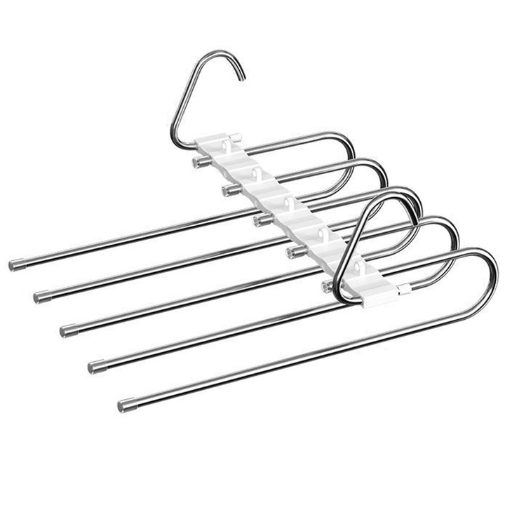 Сушилник за панталони QttvbTna, многофункционален, неръждаема стомана, бял, 30x33x16,5 см