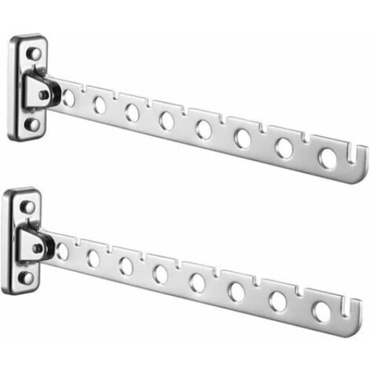Set 2 umerase pentru haine din otel inoxidabil, 30x9x2.5 cm, Argintiu