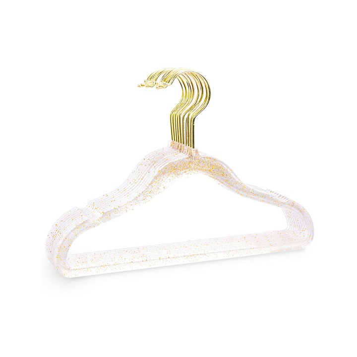 Set 10 Umerase, Plastic Transparent cu Sclipici, 40x21cm