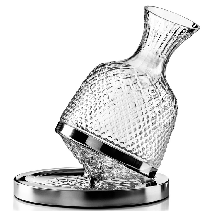 Decantor de vin rotativ, JTI, sticla, 1500ml, transparent, 14x23cm