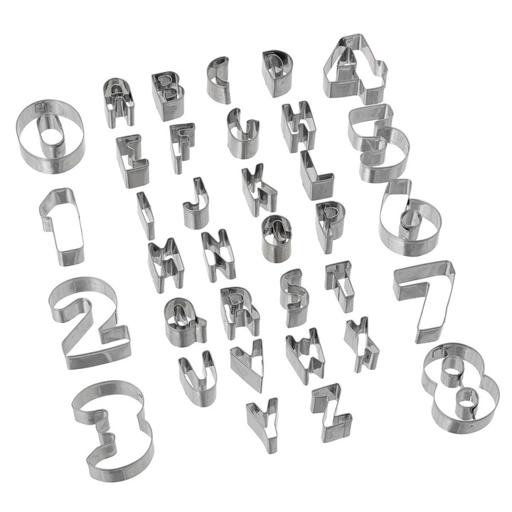 Set 35 forme pentru biscuiti JTI, Otel inoxidabil, Argintiu