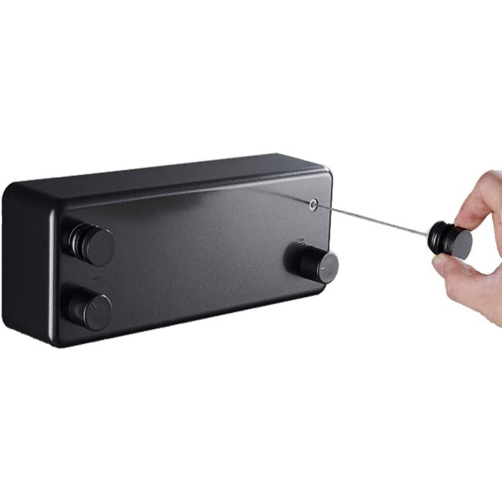 Szárítógép, hosszú cipzáras, Alumínium / Rozsdamentes acél, 2 x 4 m, Beltéri / kültéri használatra, Fekete