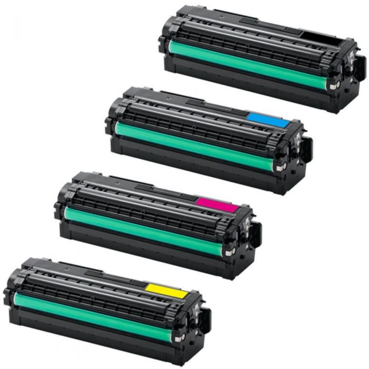 4 db-os festékkazetta készlet, CLT 505L fekete, kék, piros, sárga, 15000 oldal, többszínű, kompatibilis Samsung ProXpress C 2600 sorozat / ProXpress C2620DW / ProXpress C 2620 DW / ProXpress C2670FW / ProXpress C2670FW / ProXpress C / 2670 C2F6 / Pro80 F6