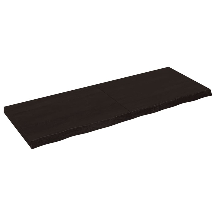 VidaXL sötétbarna kezelt tömör tölgyfa fali polc 160 x 60 x (2-6) cm 18.7 kg
