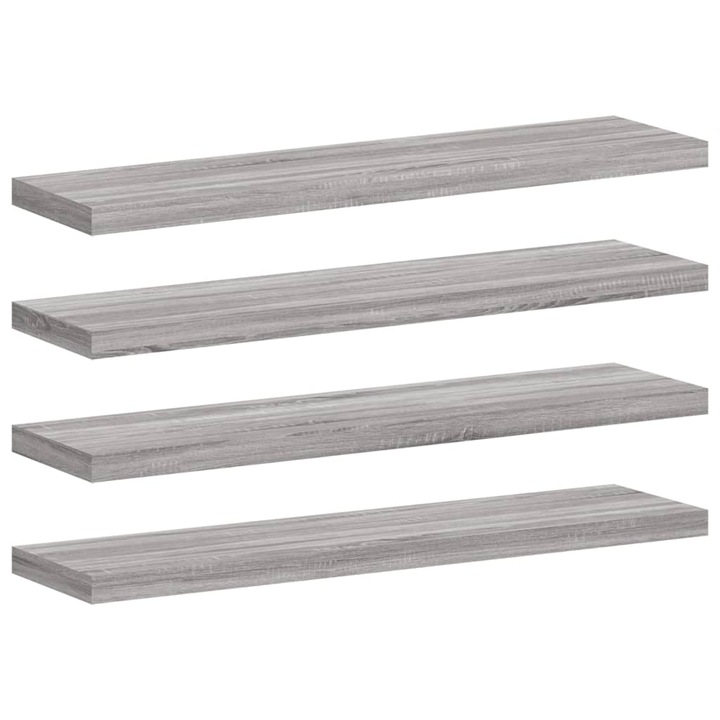 Set rafturi de perete vidaXL, 4 buc., gri sonoma, 40x10x1,5 cm, lemn 0.4 kg