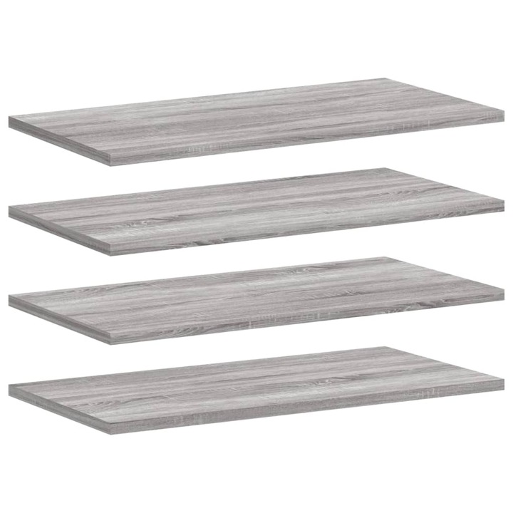 Set rafturi de perete vidaXL, lemn sonoma gri, 60x20x1,5cm, 4 buc