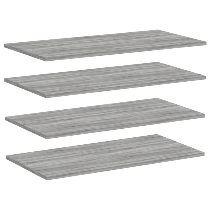 VidaXL 4 db szürke sonoma színű szerelt fa fali polc 80 x 40 x 1, 5 cm 13.3 kg