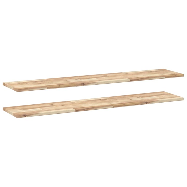 VidaXL 2 db kezeletlen tömör akácfa függőpolc 140 x 30 x 2 cm 4.8 kg