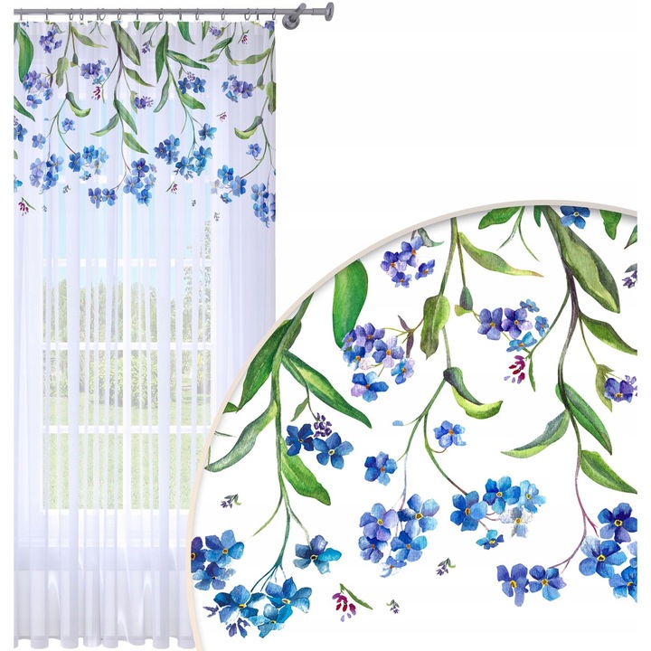 Perdea Gata Confectionata, Homeview, FKG153, Rejansa, Inele, Bride, Poliester, Voal, Simpla, Multicolor, 140x230 cm