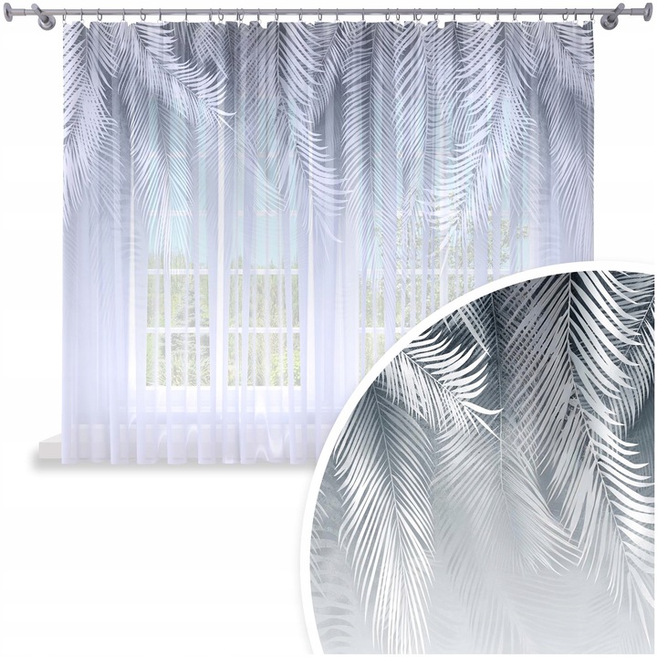 Perdea Gata Confectionata, Homeview, FNG193, Rejansa, Inele, Bride, Poliester, Voal, Simpla, Multicolor, 300x150 cm