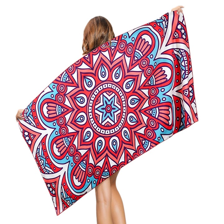 Микрофибърна плажна кърпа, 180x100 см, бързосъхнеща