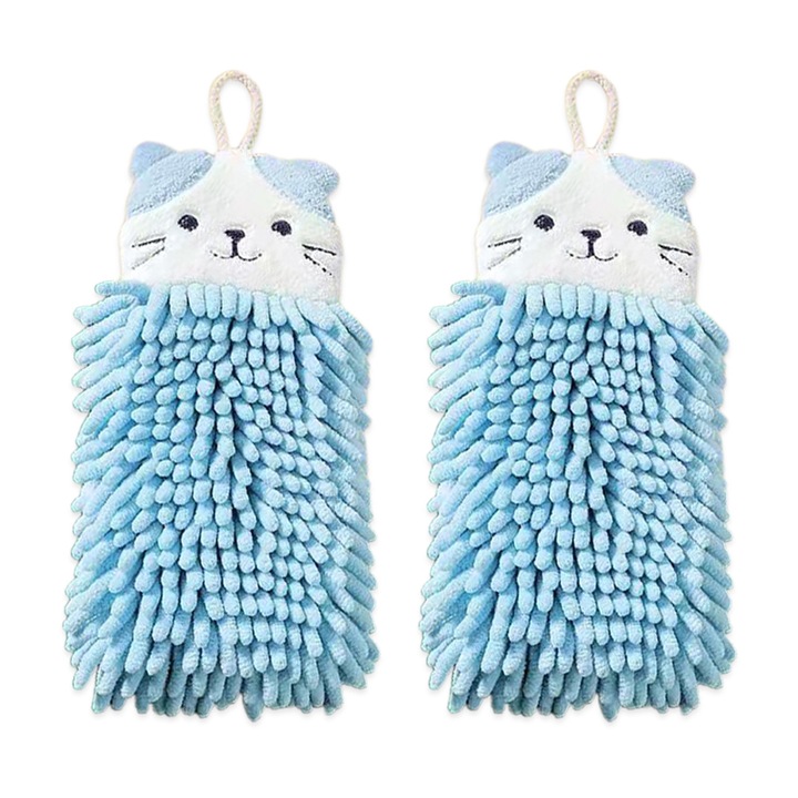 Комплект от 2 кърпи за ръце Cozevdnt, текстил, сини, 28 x 13 см