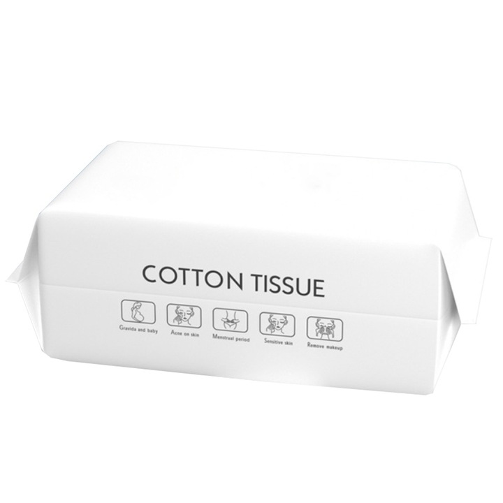 Set prosoape de fata, bumbac, albe, 100 bucati, portabile