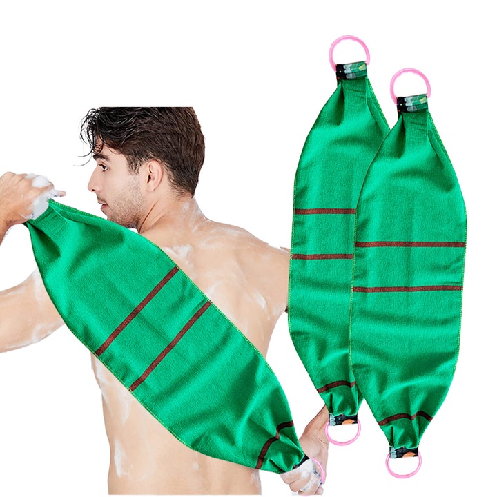 Комплект от 2 ексфолиращи четки за гръб, дълбоко почистване, унисекс, 105 см