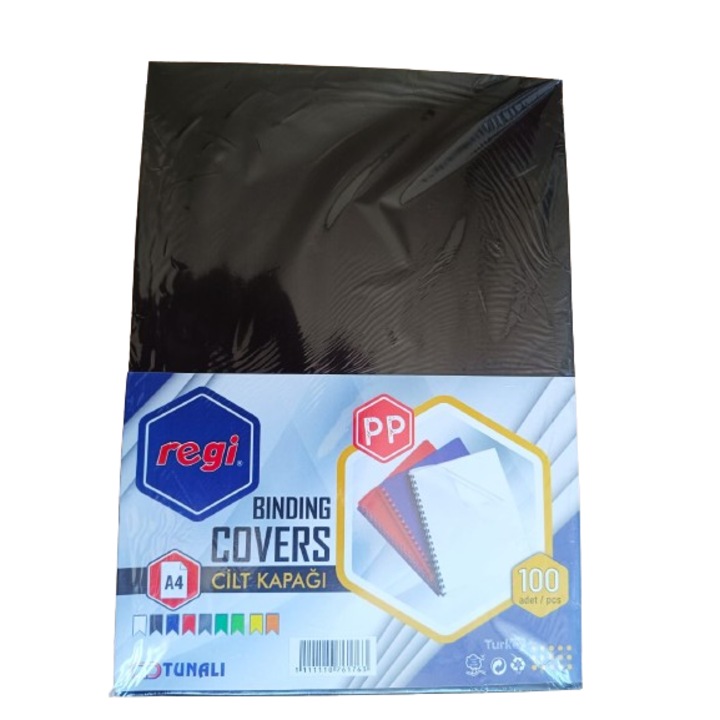 Комплект от 100 корици, Tunali, A 4 картон, черен