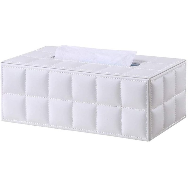 Suport servetele, Enforose, design marmura alba, multifunctional, 25x14x9.5cm