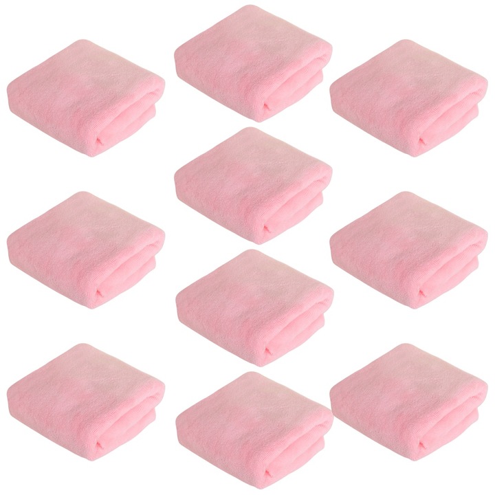 Комплект от 10 кърпи за салон, бързосъхнещи, розови