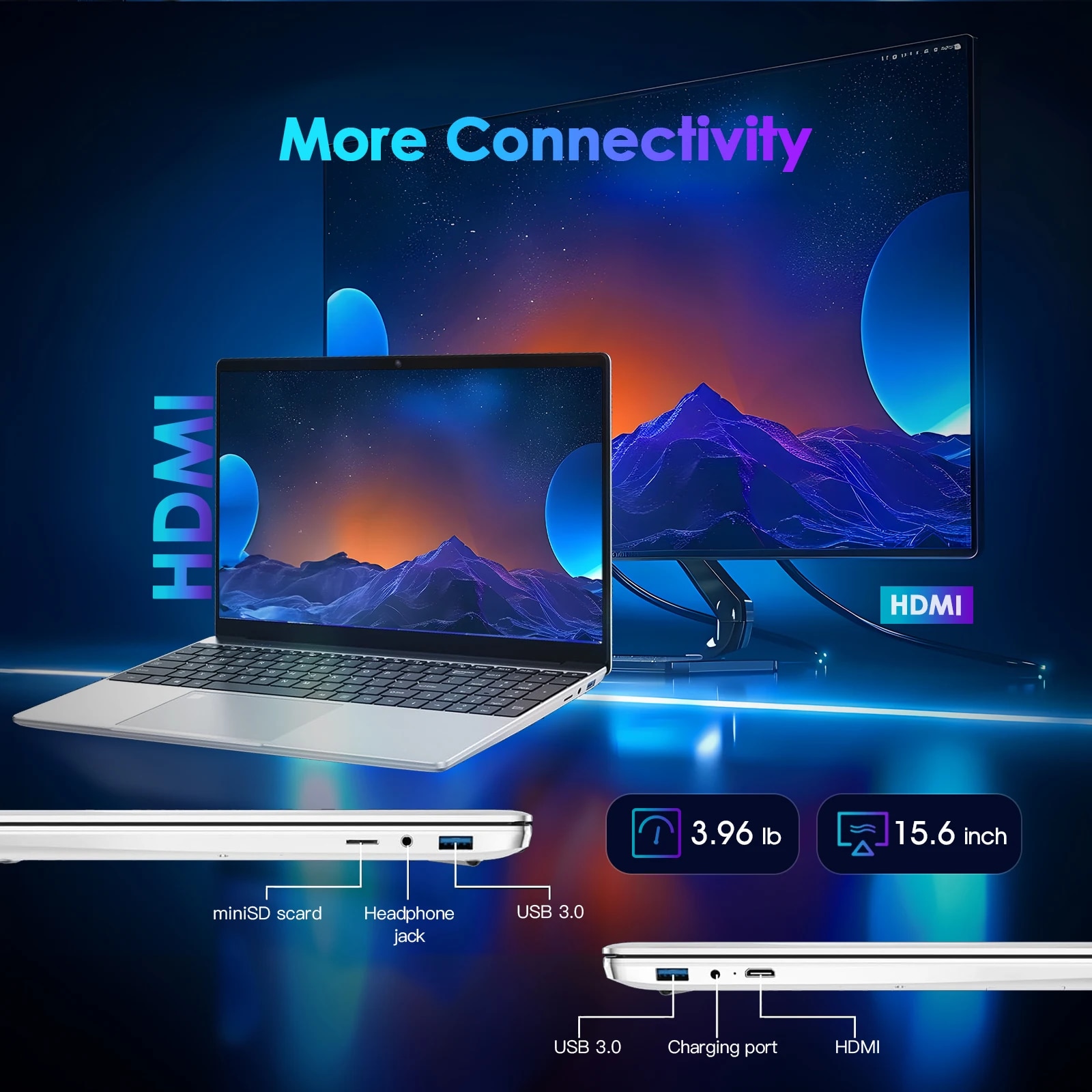 Laptop GXMO 15.6 Intel N95 Quad-Core 16GB RAM SSD 512GB, FHD