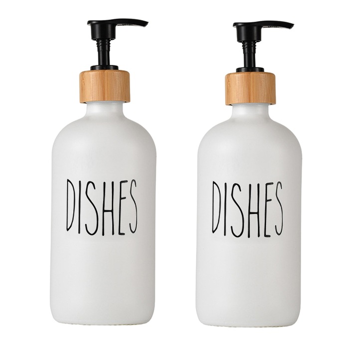 Mosogatószer adagoló készlet, üveg, fehér