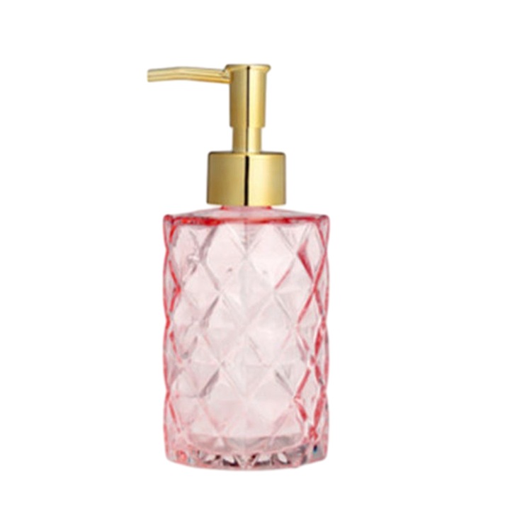 Szappanadagoló, üveg, kerek, 17.6x7.4x7.4cm