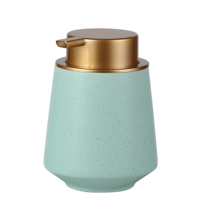 Kerámia folyékonyszappan adagoló, hengeres, zöld, 12,5x10x10cm