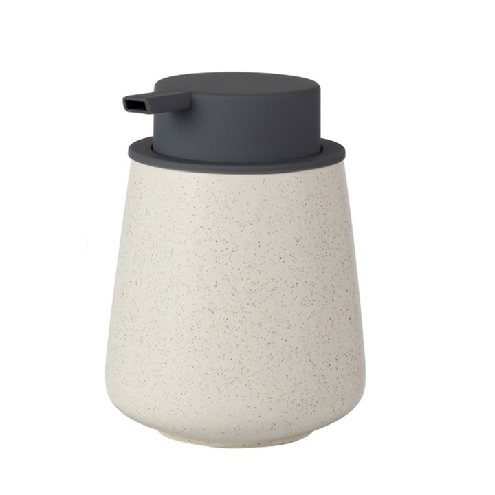 Adagoló kerámia folyékony szappanhoz, hengeres, rizsszínű fehér