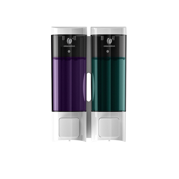 Átlátszó szappanadagoló, nagy kapacitású 1200+200 ml, falra szerelhető, kézhigiéniához